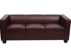 3-2-1 Bankstel Lille (3-Delig), Kunstleer, Roodbruin-Vente-unique New