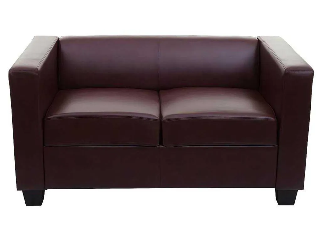3-2-1 Bankstel Lille (3-Delig), Kunstleer, Roodbruin-Vente-unique New