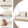114 Cm Hangstoel In Pe Rotan - 2 Plaatsen - 11 Cm Gewatteerd Zitkussen - Beige-Vente-unique Outlet