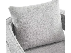 360° Draaibare Fauteuil In Grijze Badstof Met Kussen-Vente-unique Sale