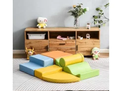 6 Gigantische Bouwstenen Voor Hardlopen En Klimmen, Grote Bouwstenen Voor Kinderen. Trappen En Glijbaan Voor Kinderen - Speelgoed Om Te Klimmen, Glijden En Kruipen. Voor Kleuters En Baby'S, Zachte, Kleurrijke Bouwstenen.-Vente-unique Hot