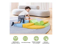 6 Gigantische Bouwstenen Voor Hardlopen En Klimmen, Grote Bouwstenen Voor Kinderen. Trappen En Glijbaan Voor Kinderen - Speelgoed Om Te Klimmen, Glijden En Kruipen. Voor Kleuters En Baby'S, Zachte, Kleurrijke Bouwstenen.-Vente-unique Hot