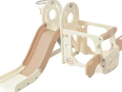 3 In 1 Glijbaan - Met Trap, Basketbalring - Autovorm - Roze-ModernLuxe