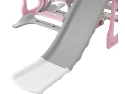 4 In 1 Glijbaan - Met Trap, Schommel, Basketbalring - Roze-ModernLuxe Clearance