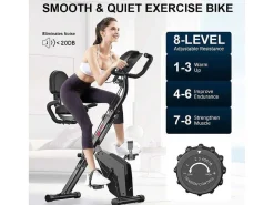 3 In 1 Opvouwbare Hometrainer, Magnetische X-Bike Ligfiets Fitness Bike Met 8-Level Verstelbare Weerstand Voor Home Gym Workout-Vente-unique Best