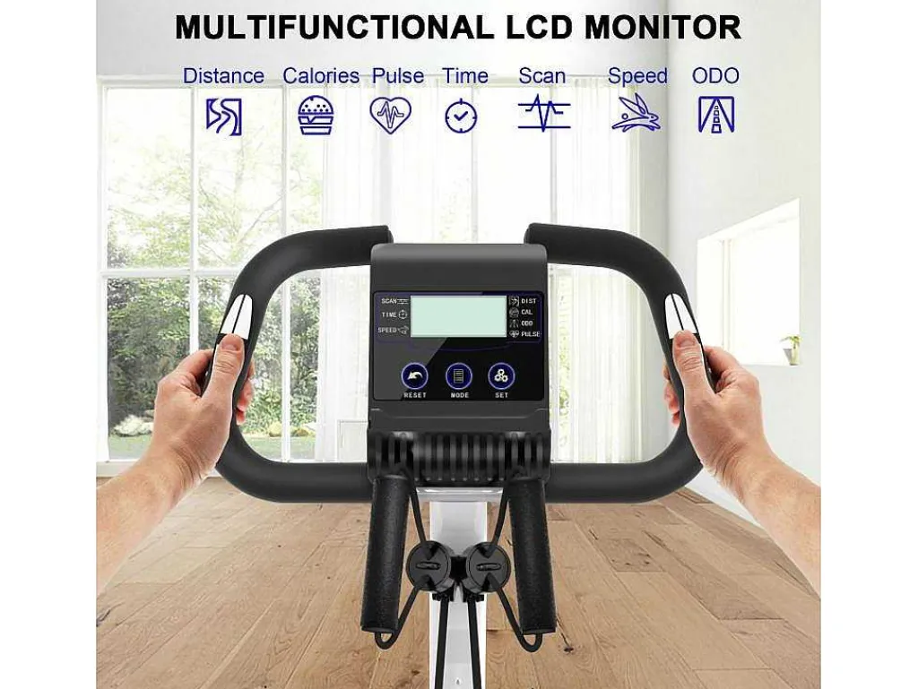 3 In 1 Opvouwbare Hometrainer, Magnetische X-Bike Ligfiets Fitness Bike Met 8-Level Verstelbare Weerstand Voor Home Gym Workout-Vente-unique Best