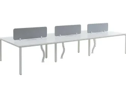 6 Persoons Bureau Bank - Wit - L140 Cm - Met Tussenschotten - Downtown-Workēa Discount