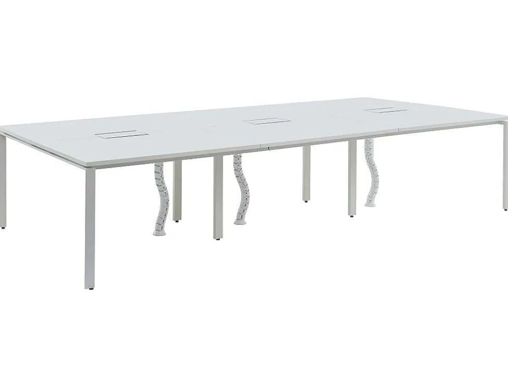 6 Persoons Bureau Bank - Wit - L120 Cm - Downtown-Workēa Best