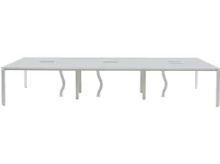 6 Persoons Bureau Bank - Wit - L120 Cm - Downtown-Workēa Best