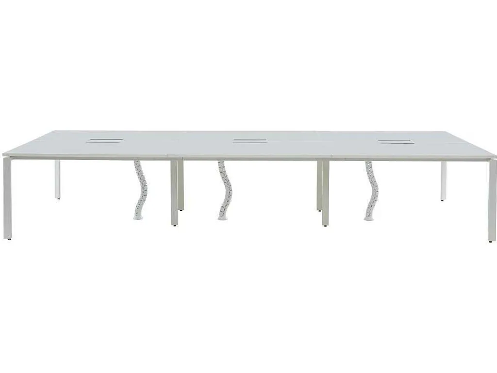 6 Persoons Bureau Bank - Wit - L120 Cm - Downtown-Workēa Best