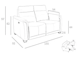 2 Zits Leren Relaxbank 6157-Angel Cerda Outlet