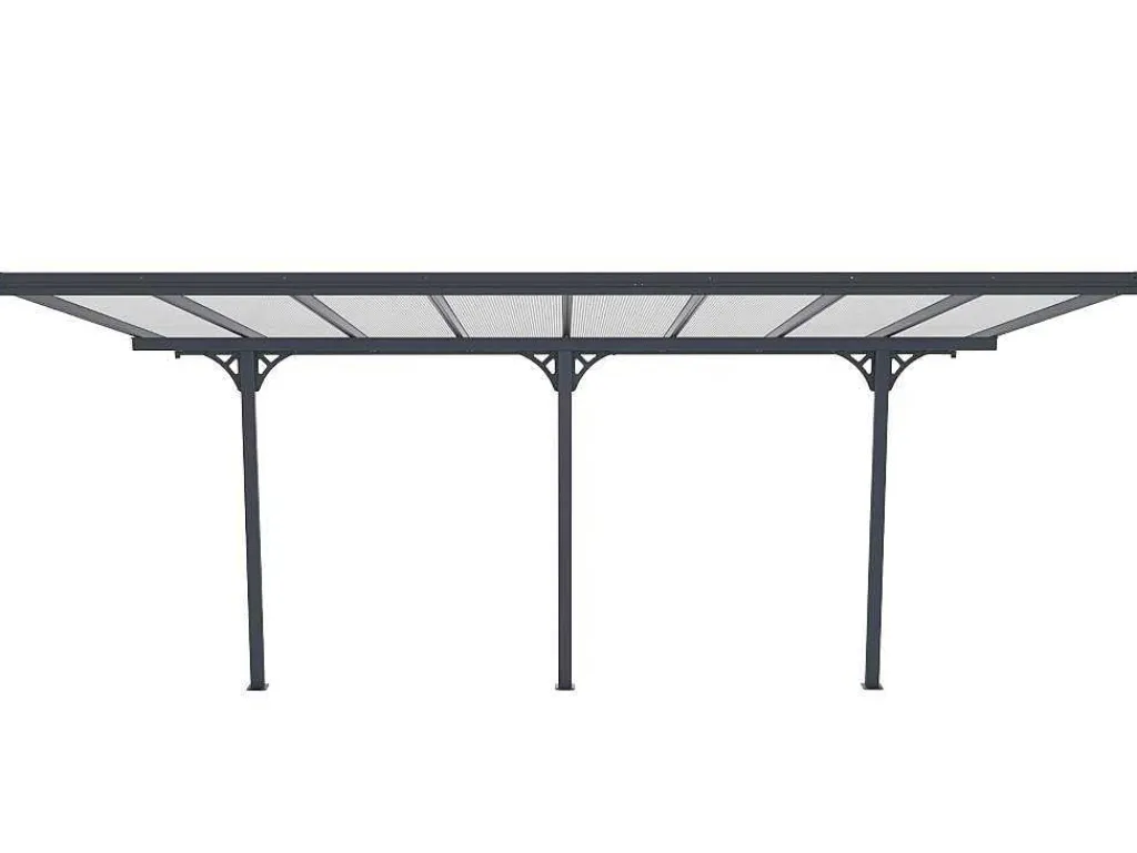 Aanleunende Pergola In Aluminium 15,1M Antraciet Alvaro - L497Xd305Xh240/285 Cm-EXPERTLAND Discount