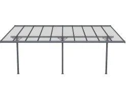 Aanleunende Pergola In Aluminium 18,8M Antraciet Alvaro - L618Xd305Xh240/285 Cm-EXPERTLAND Outlet