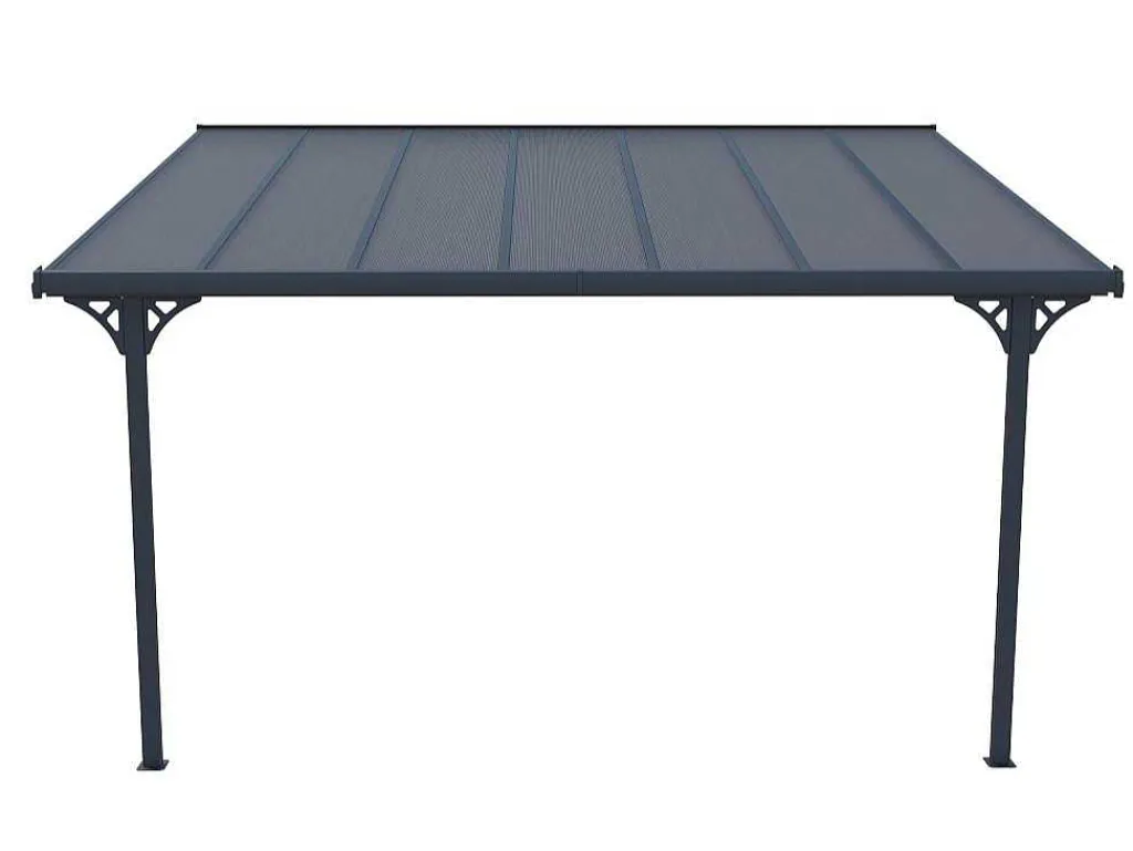 Aanleunende Pergola In Aluminium 13,2M Antraciet Alvaro - L436Xd305Xh240/285 Cm-EXPERTLAND Clearance