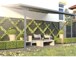 Aanleunende Pergola In Aluminium 13,2M Antraciet Alvaro - L436Xd305Xh240/285 Cm-EXPERTLAND Clearance