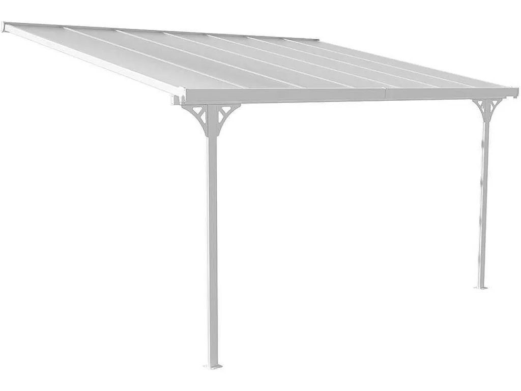 Aanleunende Pergola In Aluminium 13,2 M - Wit - Alvaro-EXPERTLAND
