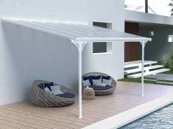 Aanleunende Pergola In Aluminium 13,2 M - Wit - Alvaro-EXPERTLAND