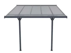 Aanleunende Pergola In Aluminium 9,5M Antraciet Alvaro - L314Xd305Xh240/285 Cm-EXPERTLAND Outlet
