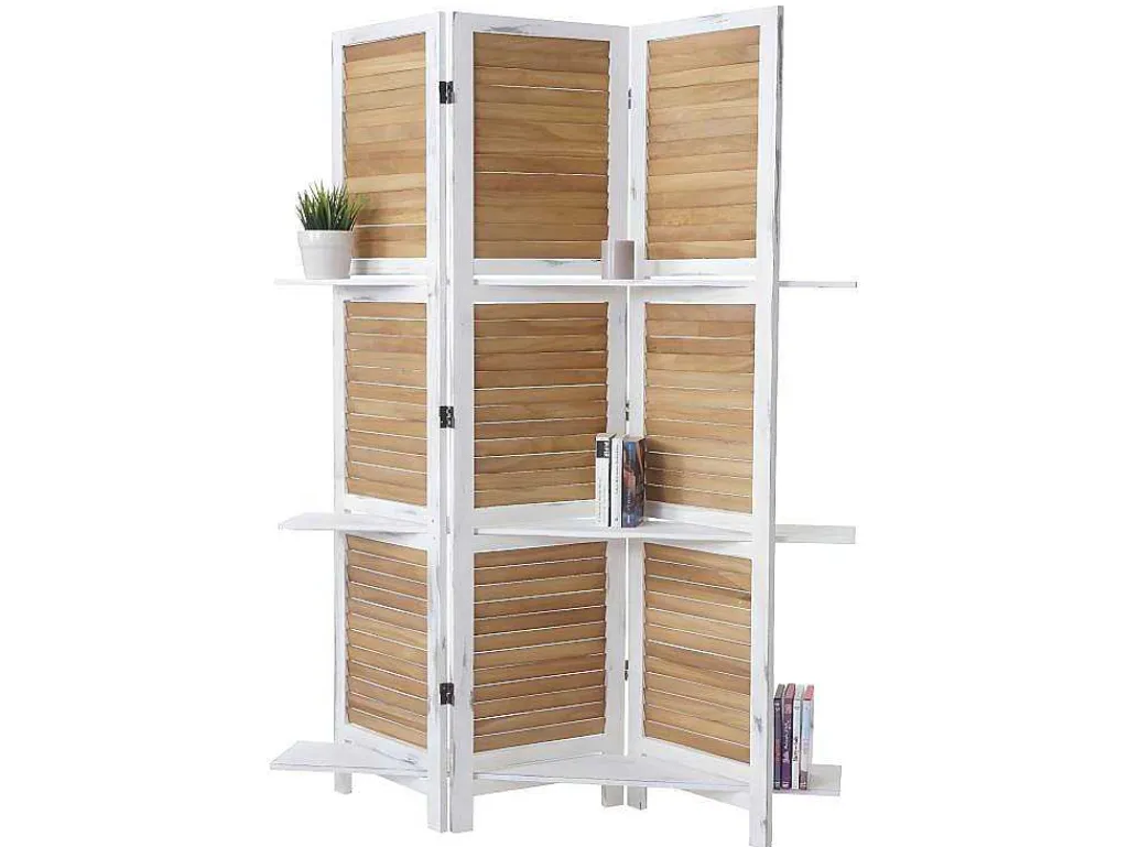 Aberdeen Scherm Met Planken, Wit/Bruin-Vente-unique Clearance
