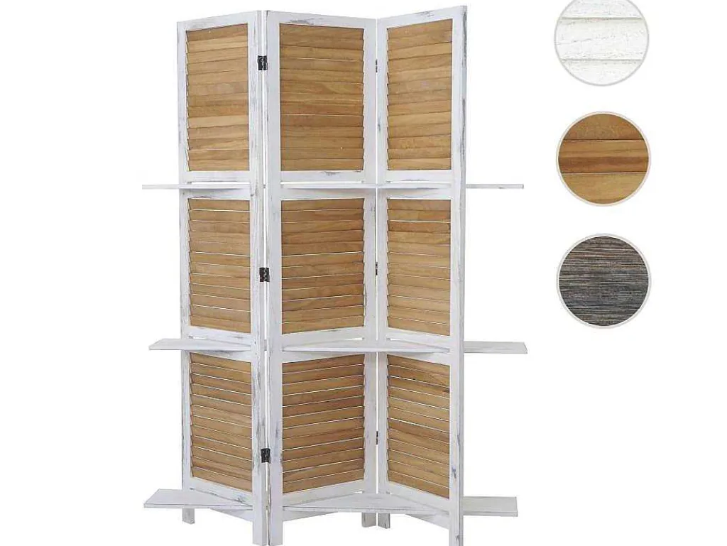 Aberdeen Scherm Met Planken, Wit/Bruin-Vente-unique Clearance