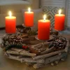 Adventskrans Rond Hout Zonder Kaarsen, Met Kaarsen, Rood-Vente-unique Best