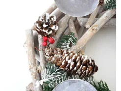 Adventskrans Rond Hout Zonder Kaarsen, Met Kaarsen, Rood-Vente-unique Best