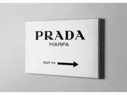 Afdrukken Op Canvas Prada Marfa, Wit, Zwart, 45X3X70 Cm,-EPIKASA