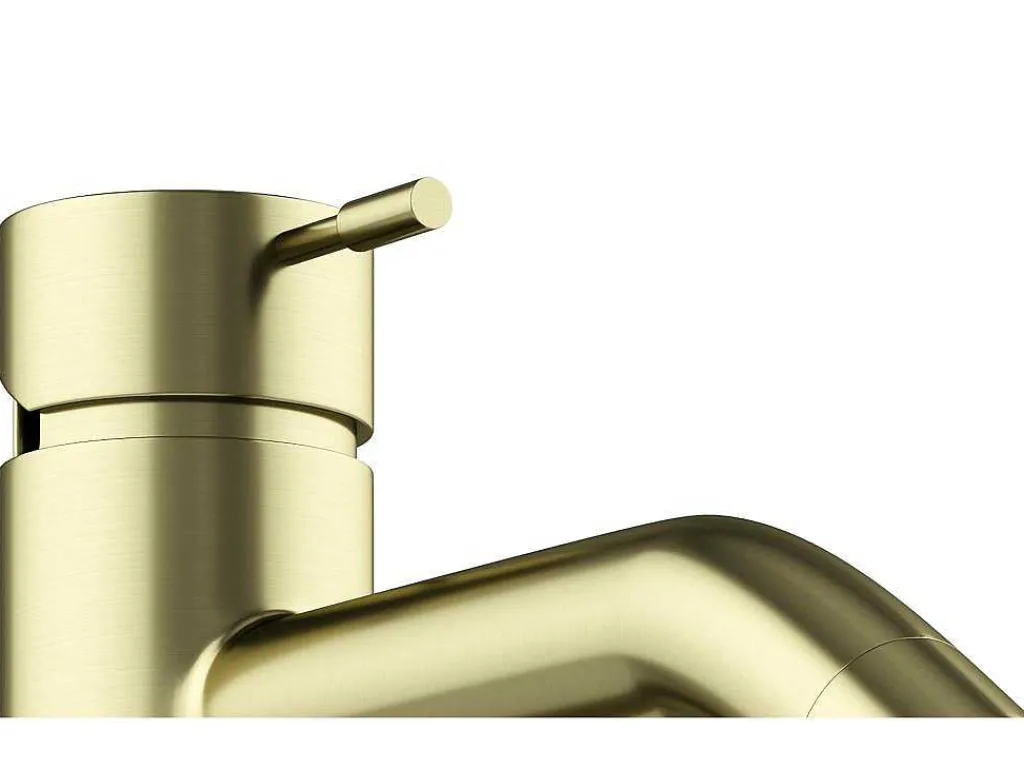 Afgeronde Mechanische Mengkraan - Goud Met Satijnglans - Adour-Shower & Design Clearance