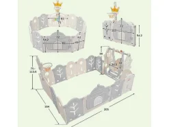 Afneembare En Opvouwbare Babybox 12+2 Met Speelbord, Basketbalring En Schommel Lichtgrijs-ModernLuxe Online