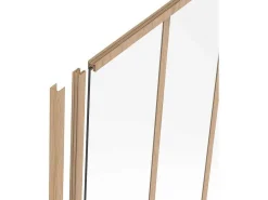 Afsluitlat Voor Glazen Binnenraam In Aluminium Met Poedercoating - H105 Cm - Lichte Houtlook - Bayview-Vente-unique Best