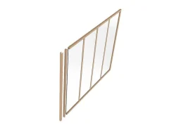 Afsluitlat Voor Glazen Binnenraam In Aluminium Met Poedercoating - H105 Cm - Lichte Houtlook - Bayview-Vente-unique Best