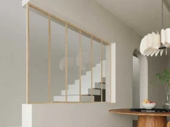 Afsluitlat Voor Glazen Binnenraam In Aluminium Met Poedercoating - H105 Cm - Lichte Houtlook - Bayview-Vente-unique Best