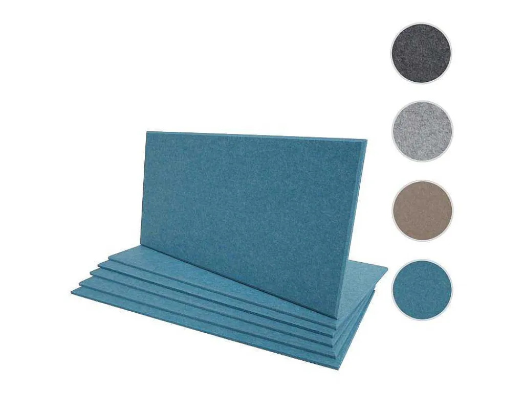 Akoestisch Wandpaneel Mcw-L52 (Set Van 6), Blauw-Vente-unique Discount