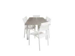 Albany Tuinmeubelset Tafel 90X152/210Cm En 6 Stoel Santorini Wit, Grijs, Cremekleur.-Vente-unique Best
