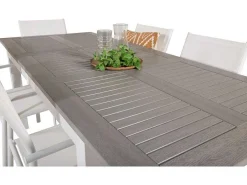 Albany Tuinmeubelset Tafel 90X152/210Cm En 6 Stoel Santorini Wit, Grijs, Cremekleur.-Vente-unique Best