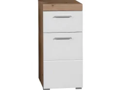 Amandamandobea Badkamerkast 1 Lade, 2 Deuren Eiken Decor, Wit Hoogglans.-Trendteam Hot