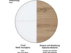 Amandamandobea Badkamerkast 1 Lade, 2 Deuren Eiken Decor, Wit Hoogglans.-Trendteam Hot