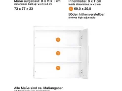 Amandamandobea Badkamerkast 2 Deuren Wit, Wit Hoogglans.-Trendteam Online