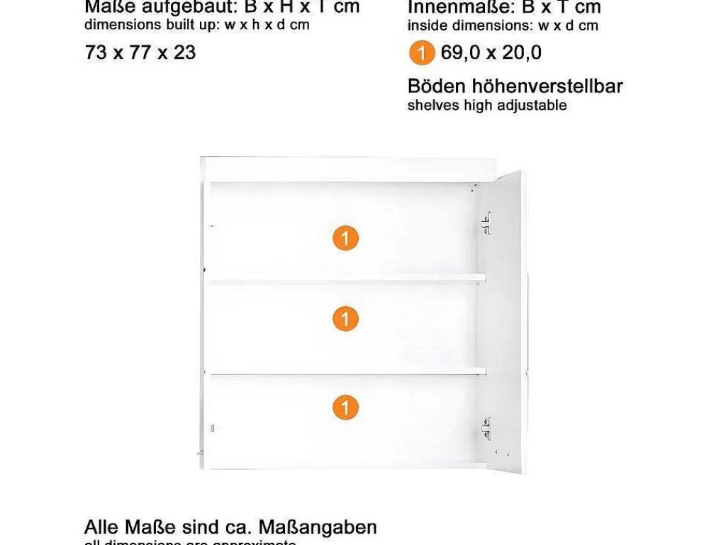 Amandamandobea Badkamerkast 2 Deuren Wit, Wit Hoogglans.-Trendteam Online