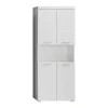 Amandamandobea Kolomkast 1 Open Vak, 4 Deuren Wit, Wit Hoogglans.-Trendteam Online