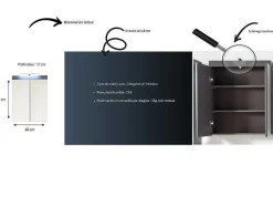 Amandamandobea Spiegelkast A 2 Spiegelende Deuren Grijs, Agave Grijs Hoogglans.-Trendteam Online