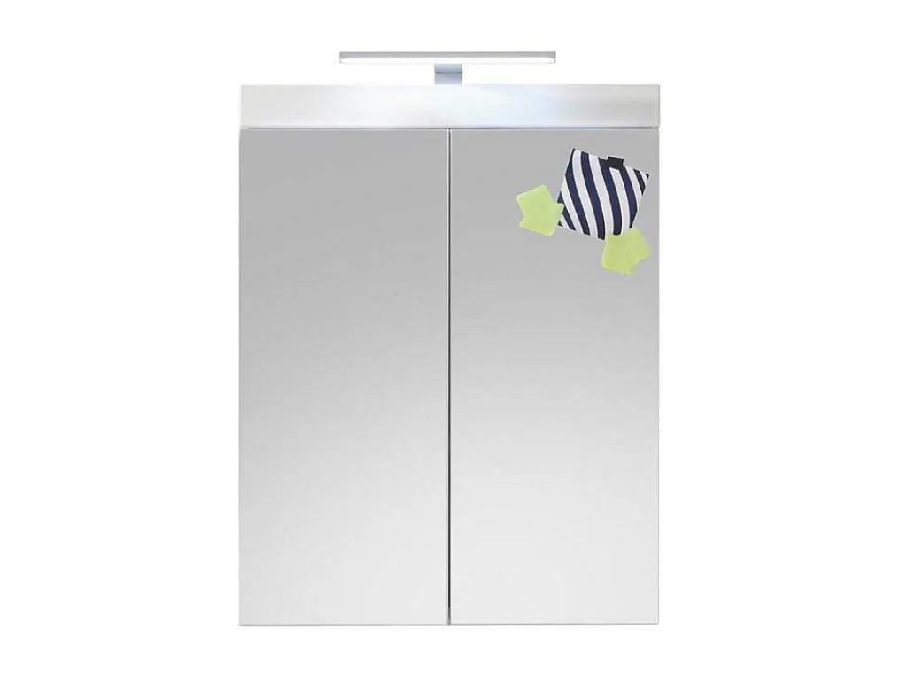 Amandamandobea Spiegelkast Met Licht, 2 Deuren, Wit Hoogglans.-Trendteam Best