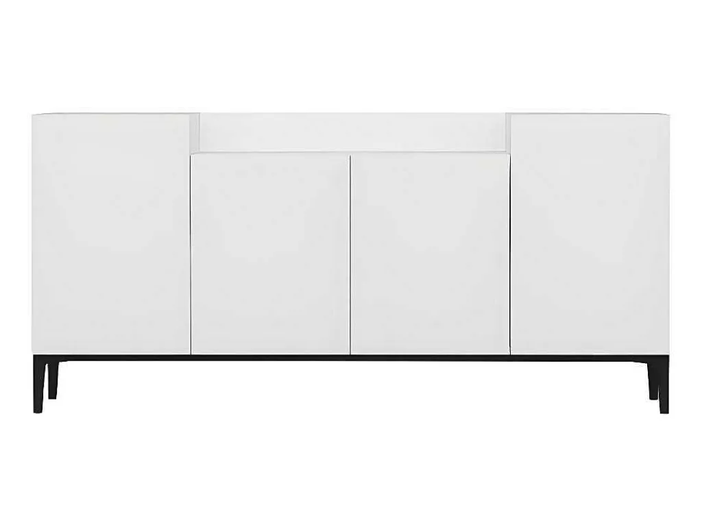 Annalisa Multifunctioneel Kabinet, Wit, Zwart, 160X42X75 Cm,-EPIKASA
