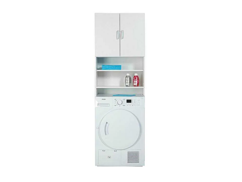 Arconati Badkamerkast Voor Wasmachine 2 Deuren, 2 Open Vakken Wit.-Vente-unique Outlet