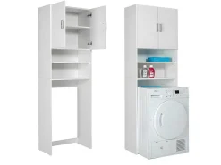 Arconati Badkamerkast Voor Wasmachine 2 Deuren, 2 Open Vakken Wit.-Vente-unique Outlet