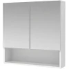 Badkamer Muurkast Met Spiegel En Nis Zumpa - Wit-Vente-unique Clearance