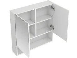 Badkamer Muurkast Met Spiegel En Nis Zumpa - Wit-Vente-unique Clearance