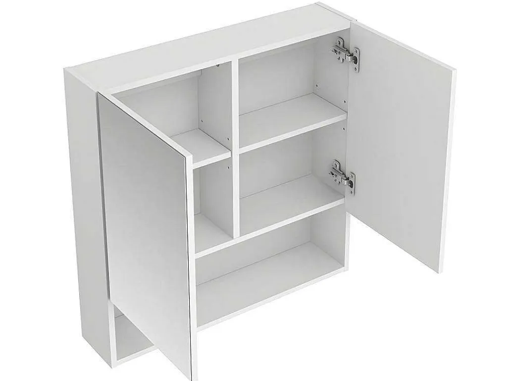 Badkamer Muurkast Met Spiegel En Nis Zumpa - Wit-Vente-unique Clearance