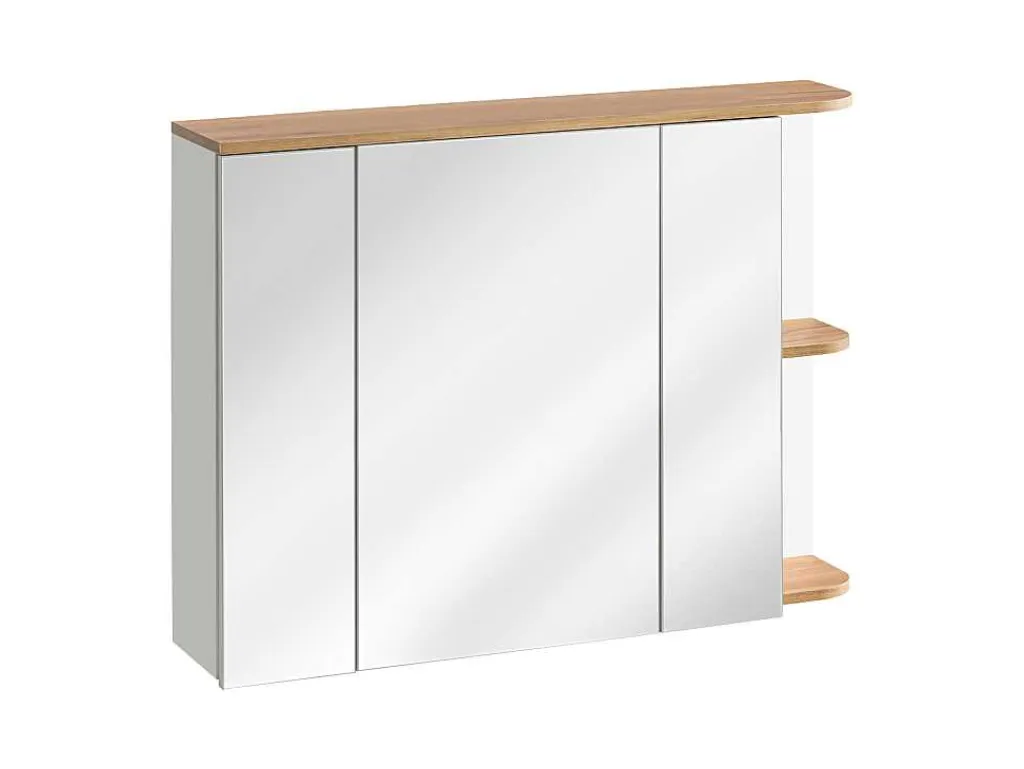 Badkamerkast Met Spiegels - Licht Naturel En Wit - 94 Cm - Anida-Vente-unique Online