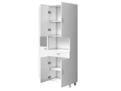 Badkamerkast Met Staande Spiegel - 180 Cm - Wit - Minela-Vente-unique Outlet